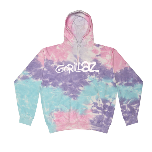 Spray Logo Pink and Blue Tie Dye Hoodie