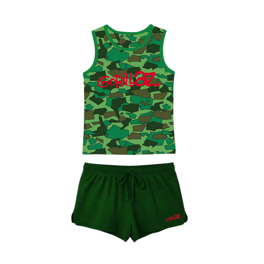 Camo PJ Set Green | Gorillaz
