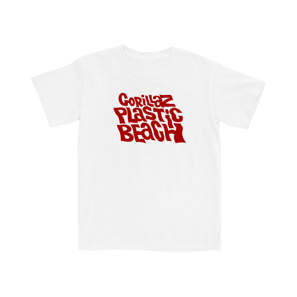 Plastic Beach White T-Shirt | Gorillaz