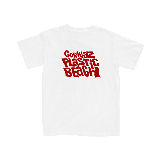 Plastic Beach White T-Shirt | Gorillaz