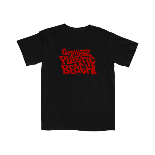 Plastic Beach Black T-Shirt | Gorillaz